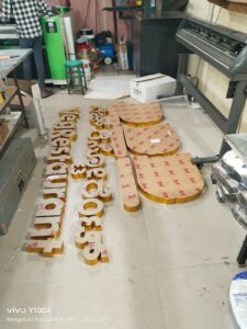 3D golden channel letters